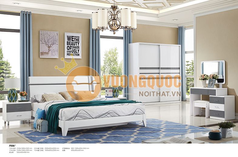 Combo giường tủ phòng ngủ thiết kế hiện đại SLP006F